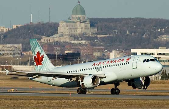 Air Canada A-320 departing from airport